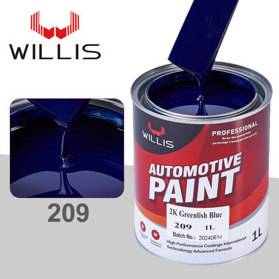공장 공급 WILLIS 2K 녹색색 파란색 자동차 페인트 액체 코팅 자동차 톱 코트 플라스틱 코팅을위한 아크릴 라진 베이스 코트