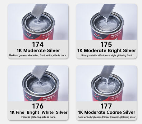 1K Car Paint, Super White Diamond Silver Metallic Automotive Coating, High Gloss Pearlescent Finish with Strong Metallic Feel