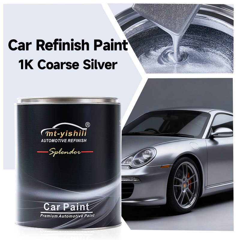 Car Paint, 1K Acrylic Silver Metallic Paint for Automotive & Plastic Parts, Coarse Silver Mix with Thinner for Spray Painting